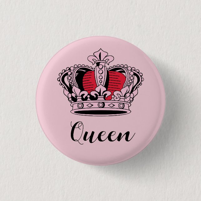 Customizable Princess Queen Crown Button (Front)