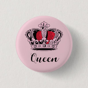 Customizable Princess Queen Crown Button