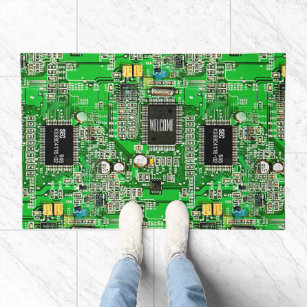 Customizable Printed Circuit Board - Green Geek Doormat