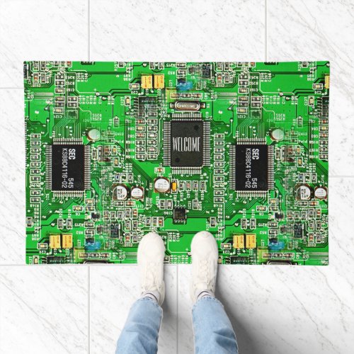 Customizable Printed Circuit Board _ Green Geek Doormat