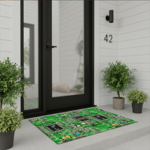 Customizable Printed Circuit Board - Green Geek Doormat