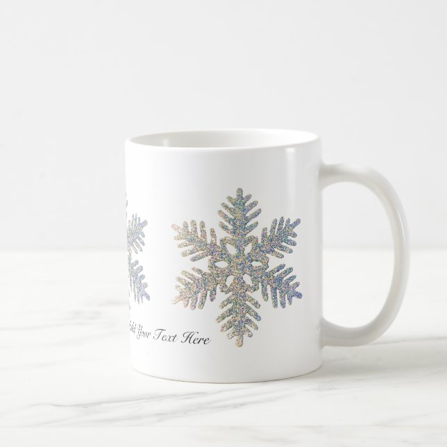 Customizable Printed Glittery Snowflake Coffee Mug (Right)