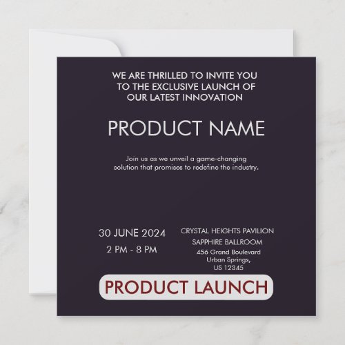 Customizable Product Launch Event Simple  Thank You Card