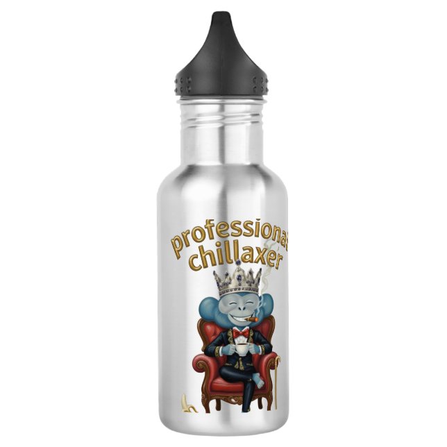 Customizable Professional chillaxer Monkey Stainless Steel Water Bottle (Left)