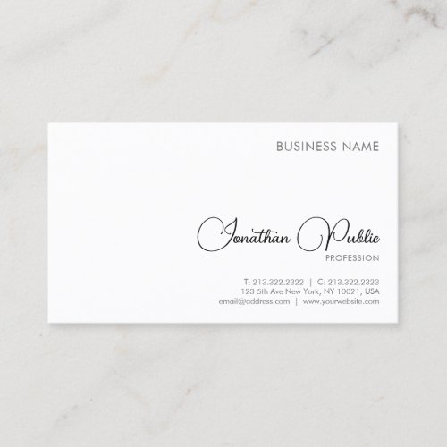Customizable Professional Modern Elegant Simple Business Card