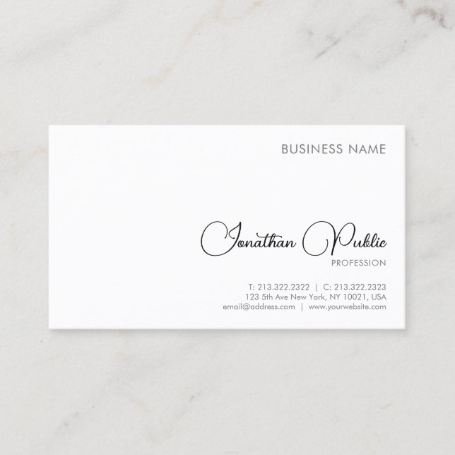 Customizable Professional Modern Elegant Simple Business Card (Front)