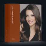 Customizable Professional Photo Portfolio Binder<br><div class="desc">Present your talent and showcase your work with confidence using this Professional Photo Portfolio Binder. The rust banner adds a touch of modern style, while the white font complements the sleek design. Customize the cover photo with your own striking images, capturing the essence of your modeling or acting career. This...</div>