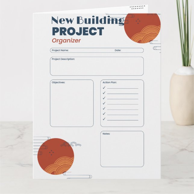 Customizable Project Organizer Card or Download (Front)
