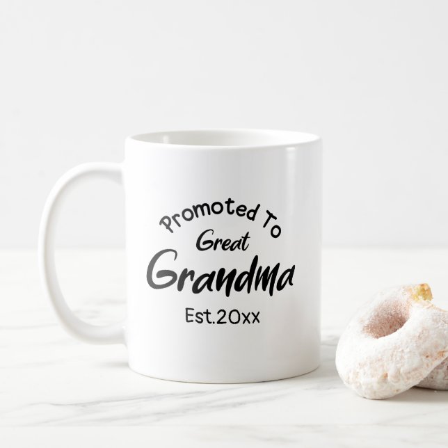Customizable Promoted To Great Grandma Coffee Mug (With Donut)