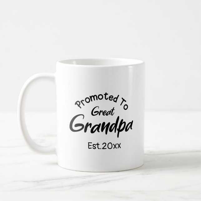 Customizable Promoted to Great Grandpa Coffee Mug (Left)
