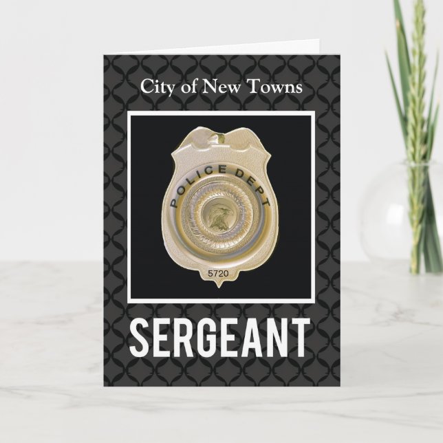 Customizable,  Promotion to Sergeant Card (Front)