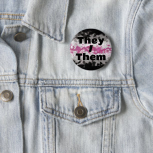 Customizable Pronoun Boho Librafeminine Pride Flag Button