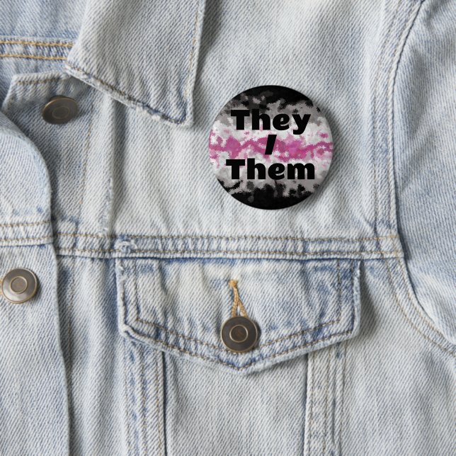 Customizable Pronoun Boho Librafeminine Pride Flag Button (In Situ)