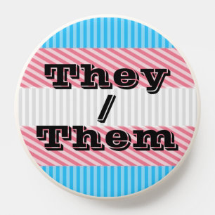 Customizable Pronoun Boho Stripe Transgender Pride PopSocket