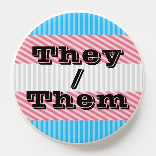 Customizable Pronoun Boho Stripe Transgender Pride PopSocket (Popsocket)
