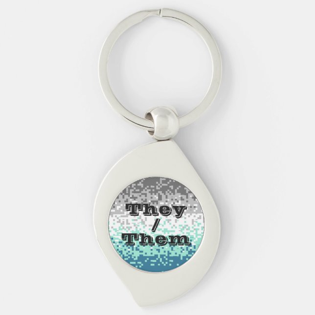 Customizable Pronoun Frayromantic Pride Flag Keychain (Front)