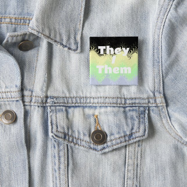 Customizable Pronoun Groovy Cassgender Pride Flag Button (In Situ)