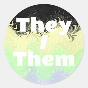 Customizable Pronoun Groovy Cassgender Pride Flag Classic Round Sticker