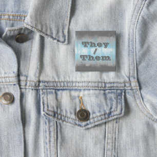 Customizable Pronoun Grungy Demiboy Pride Flag Button
