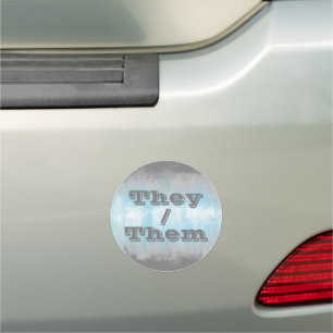 Customizable Pronoun Grungy Demiboy Pride Flag Car Magnet