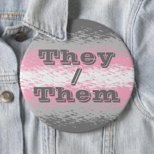 Customizable Pronoun Grungy Demigirl Pride Flag Button