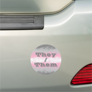 Customizable Pronoun Grungy Demigirl Pride Flag Car Magnet