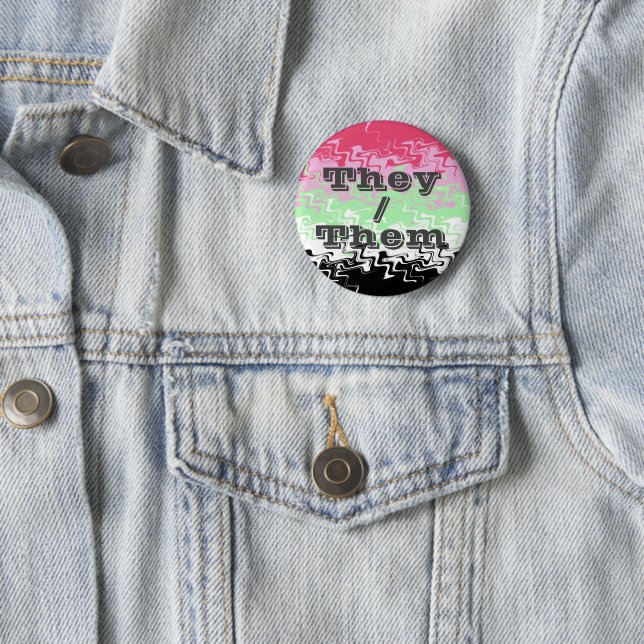 Customizable Pronoun Recipromantic Pride Flag Button (In Situ)