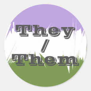 Customizable Pronoun Spiky Genderqueer Pride Flag  Classic Round Sticker