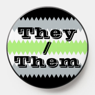 Customizable Pronoun ZigZag Agender Pride Flag PopSocket