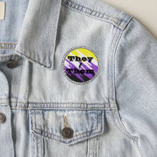 Customizable Pronoun Zigzag Nonbinary Pride Flag Patch