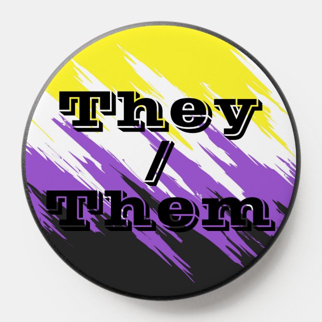 Customizable Pronoun Zigzag Nonbinary Pride Flag PopSocket (Popsocket)