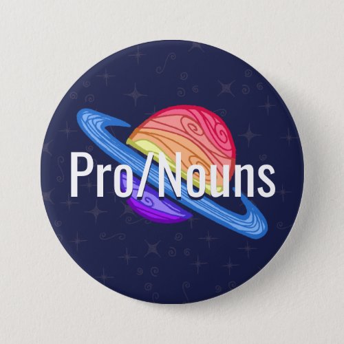 Customizable Pronouns LGBT Xenogender Flag Planet Button