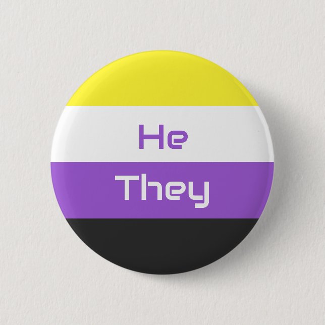 Customizable Pronouns NB Nonbinary Pride Flag Button (Front)