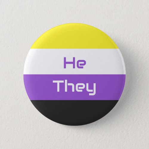 Customizable Pronouns NB Nonbinary Pride Flag Button