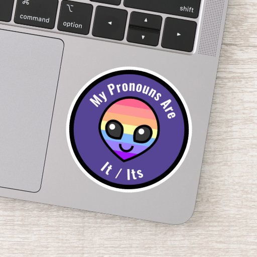 Customizable Pronouns - Xenogender Alien Sticker