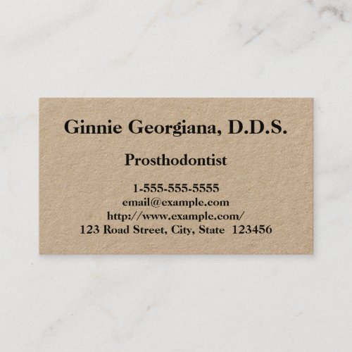 Customizable Prosthodontist Business Card