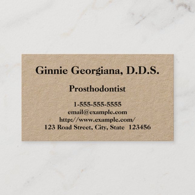 Customizable Prosthodontist Business Card (Front)