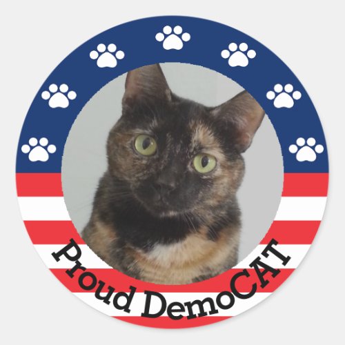 Customizable Proud DemoCAT Classic Round Sticker