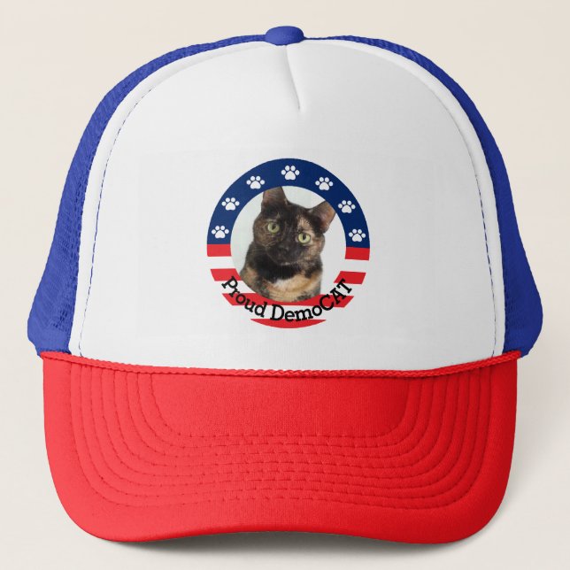 Customizable Proud DemoCAT Trucker Hat (Front)