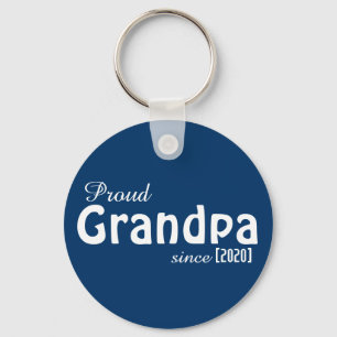 Customizable Proud Grandpa since keychain! Ceramic Keychain