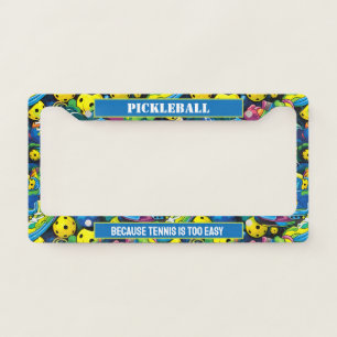 Customizable Psychedelic pickleballs License Plate Frame