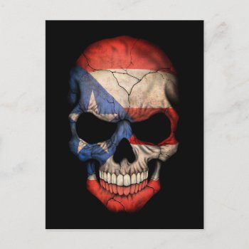 Customizable Puerto Rican Flag Skull Postcard by UniqueFlags at Zazzle
