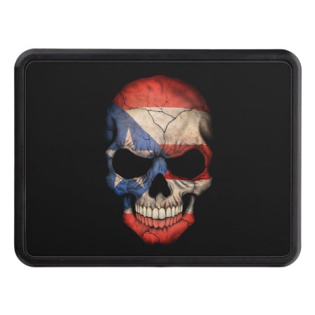 Customizable Puerto Rican Flag Skull Tow Hitch Cover