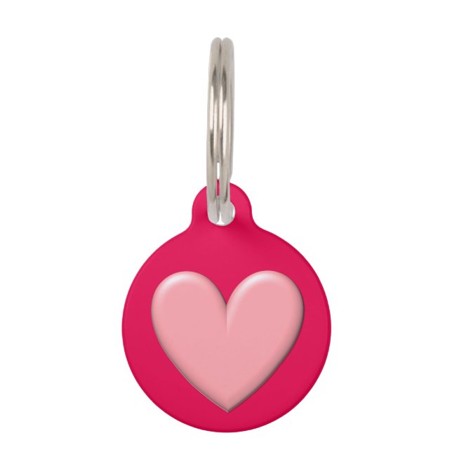 Customizable Puffy Heart Pet Name Tag (Front)