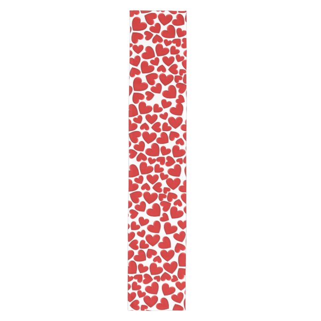 Customizable Puffy Hearts Medium Table Runner (Front)