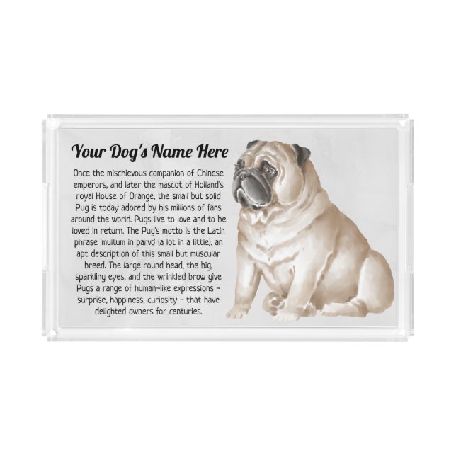 Customizable Pug serving tray (Front)