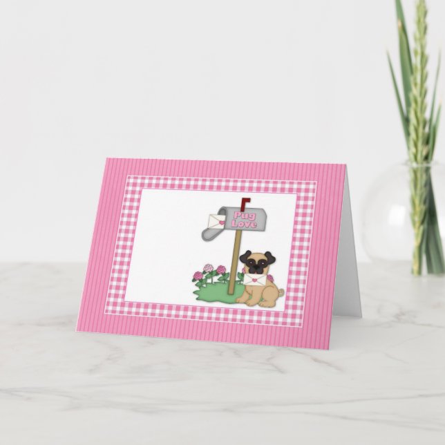 Customizable Pug Valentine Cards, Photo Cards (Front)