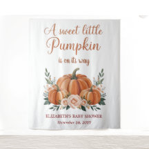 Customizable Pumpkin Baby Shower Backdrop