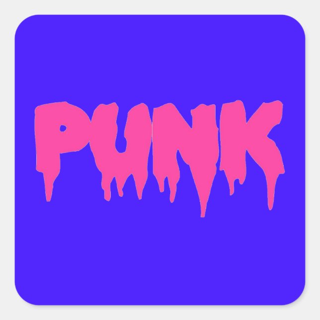 Customizable Punk Drip Font Sticker - Pink Text (Front)