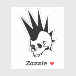 Customizable Punk Jawless Skull Sticker